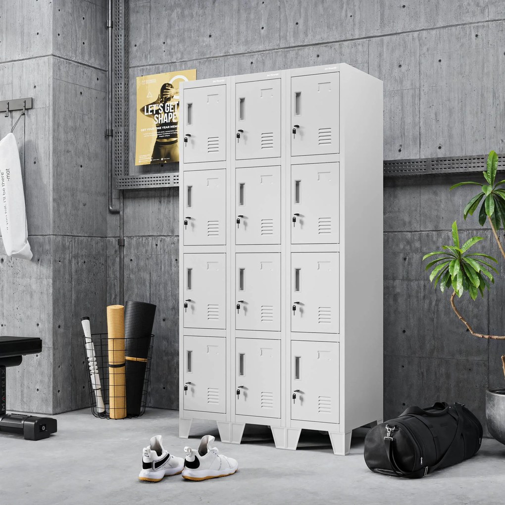 Szafa skrytkowa socjalna BHP szara: ROBERT 1 Plus