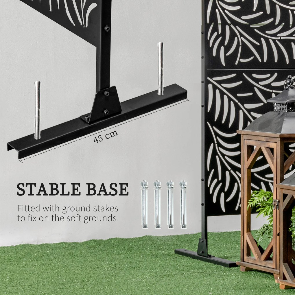 Outsunny Osłona Do Ogrodu 122x45x198cm Stalowy Stabilna Na Zewnątrz | Aosom PL