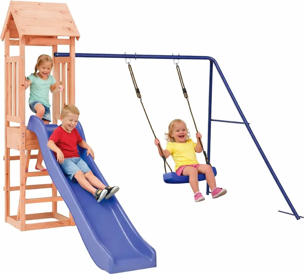 Ogrodowy plac zabaw z huśtawką i zjeżdżalnią W7-C24
