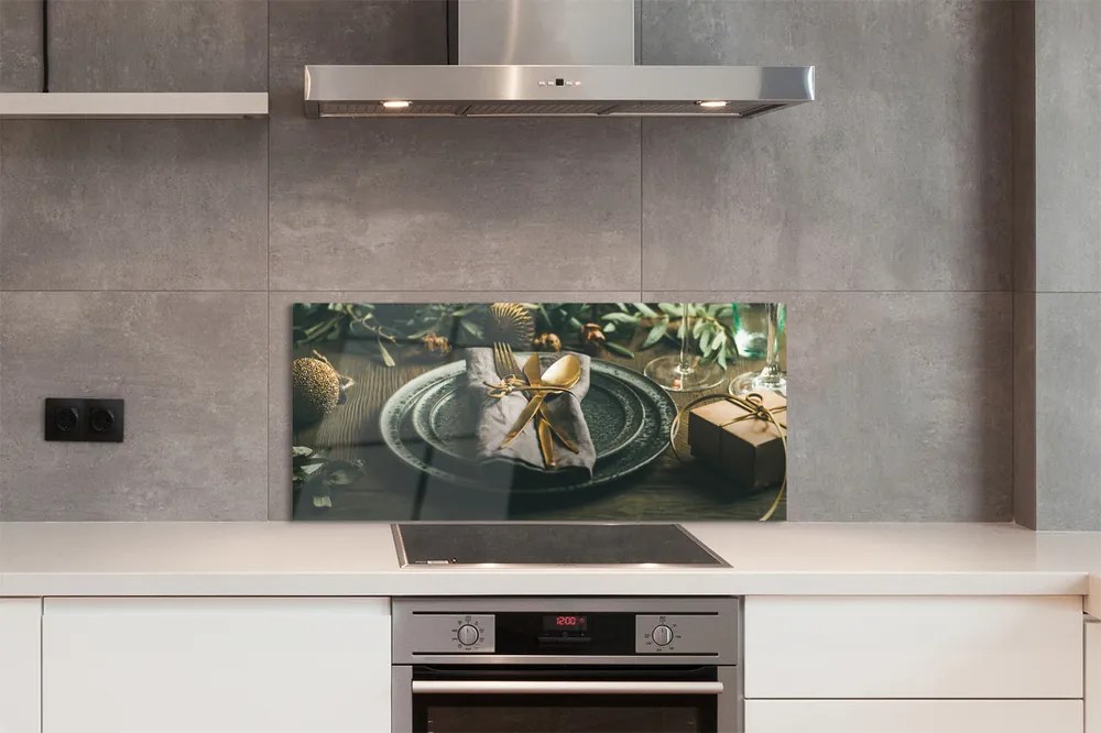 Panel szklany do Kuchni Wigilijne Nakrycie Stołu