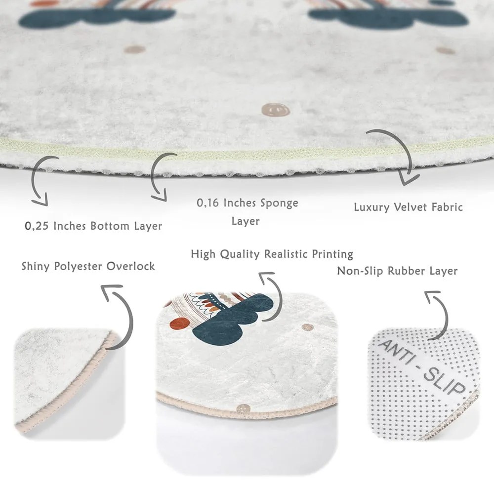 Kremowy dywan dziecięcy ø 80 cm Comfort – Mila Home