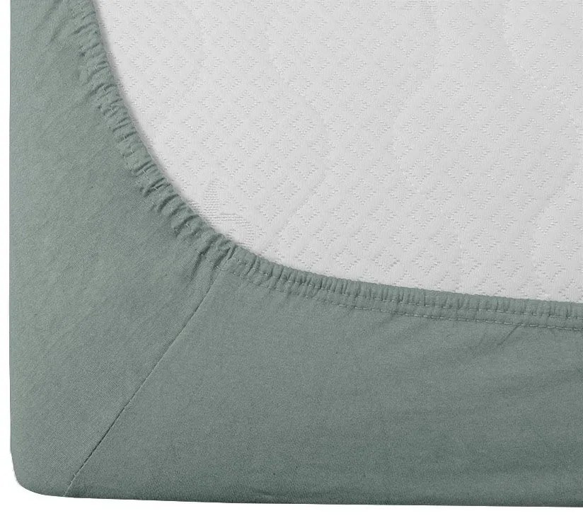 PrzytulneMieszkanie.pl Prześcieradło Jersey do łóżeczka miętowe 70 x 140 cm