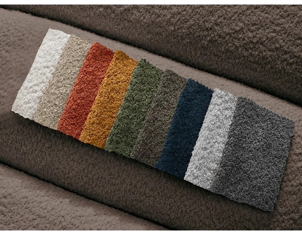 Brązowy podnóżek z materiału bouclé Annecy – Bobochic Paris