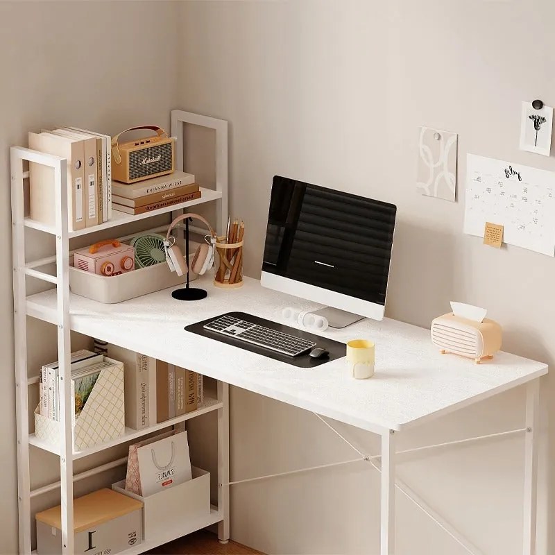 Biurko komputerowe stolik loft białe młodzieżowe z regałem półkami 120cm