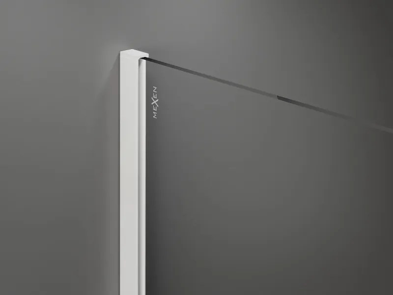 Mexen Kioto ścianka prysznicowa Walk-in 100 x 200 cm, lustro 8 mm, biała - 800-10-101-20-50