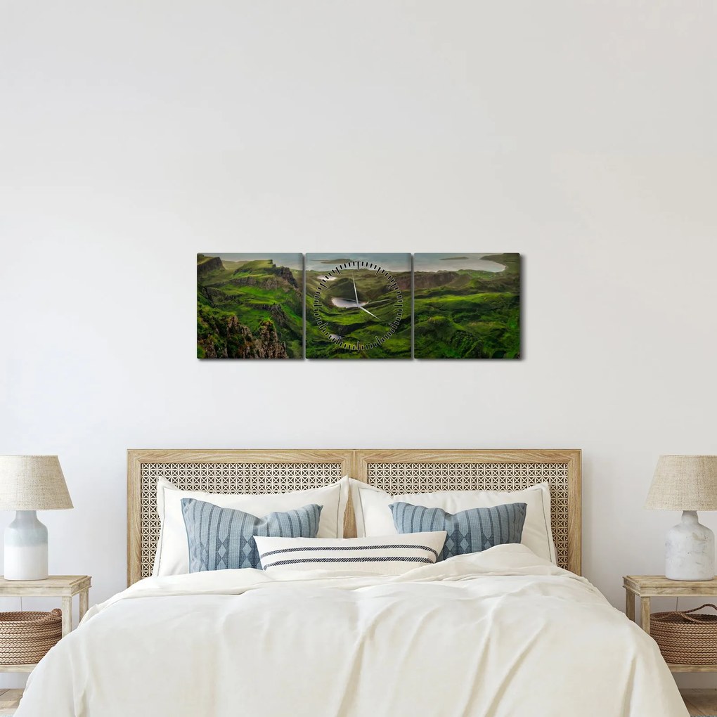 Obraz - Quiraing, Szkocja (z zegarem) (90x30 cm)