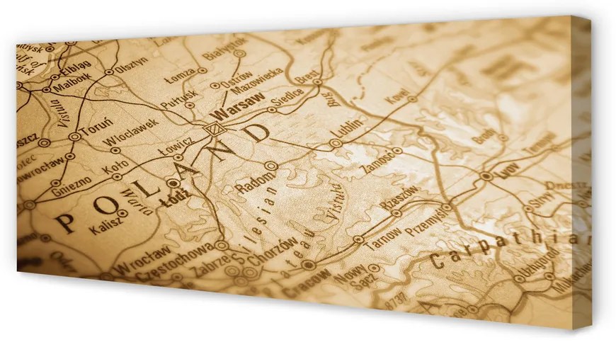 Duży obraz na płótnie Mapa Polski