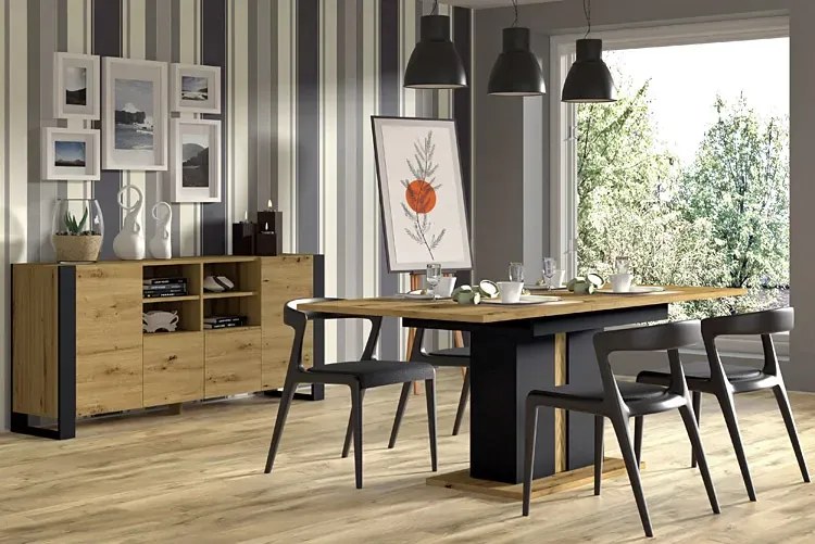 Duża Komoda Do Salonu Dąb Artisan L7-K02