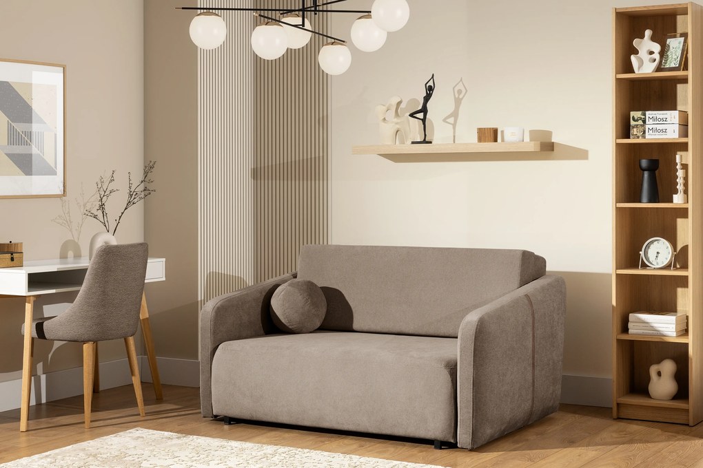 Sofa Zeldia 155 z funkcją spania - brązowy szenil hydrofobowy Spring 1110