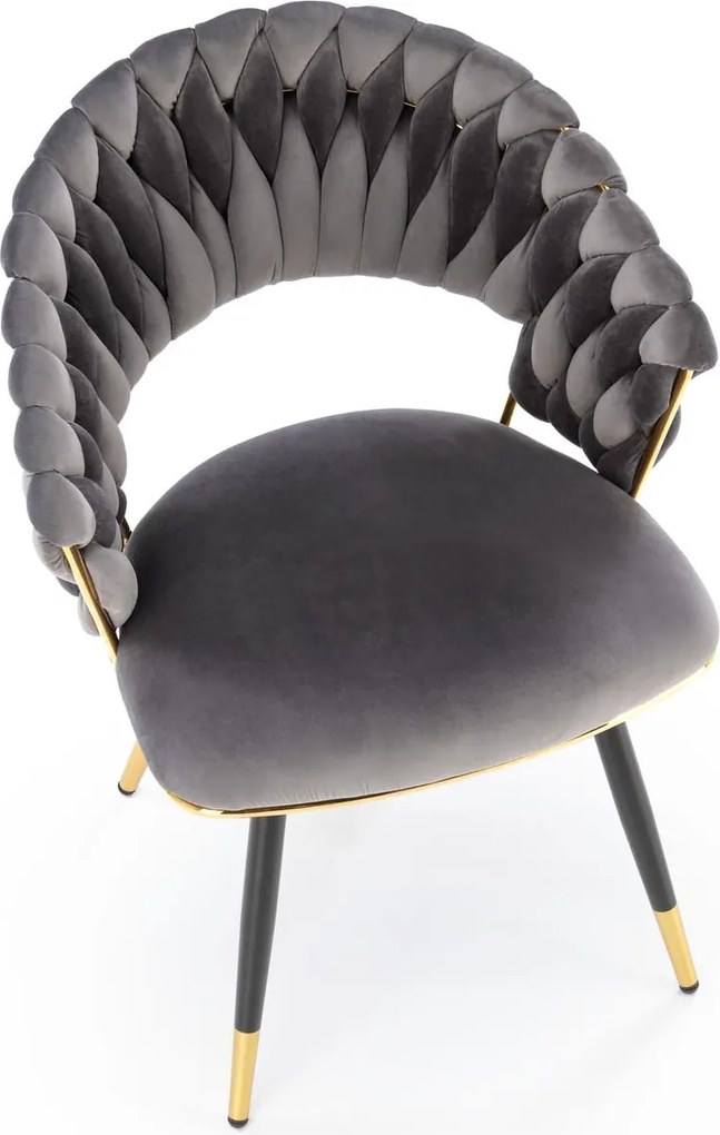 Krzesło do jadalni z przeplatanym oparciem K551 Halmar