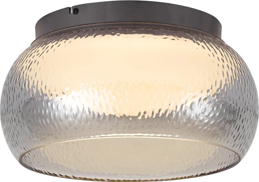 Lampa sufitowa Art Deco grafitowa z przydymionym szkłem i 3-stopniowo ściemnialnym LED - Thimble