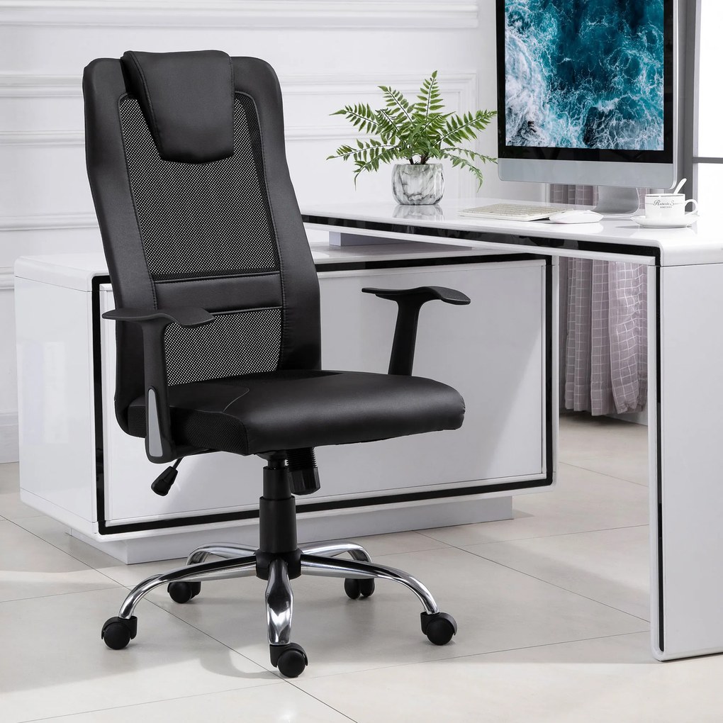 Vinsetto fotel biurowy z masażem ergonomiczny fotel do pracy relaksu wygodne krzesło do biura domowego | Aosom PL