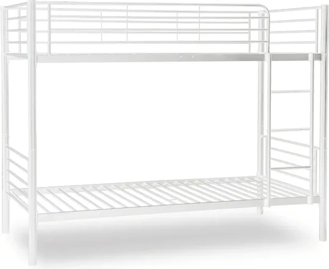 Łóżko Piętrowe Dla Dzieci 90x200 cm RODEZ Metalowe Białe