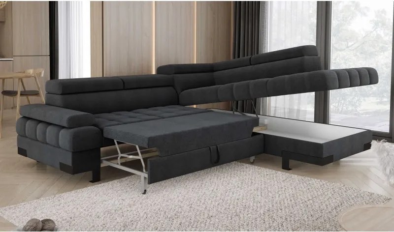 Narożnik SELVA L z funkcją spania i pojemnikiem Prawostronny w tkaninie AUSTIN 20 WERSAL