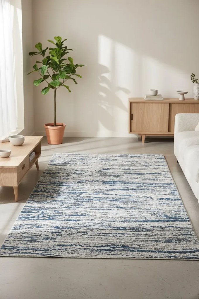 Szary dywan w melanżowy wzór nowoczesny K8-E39