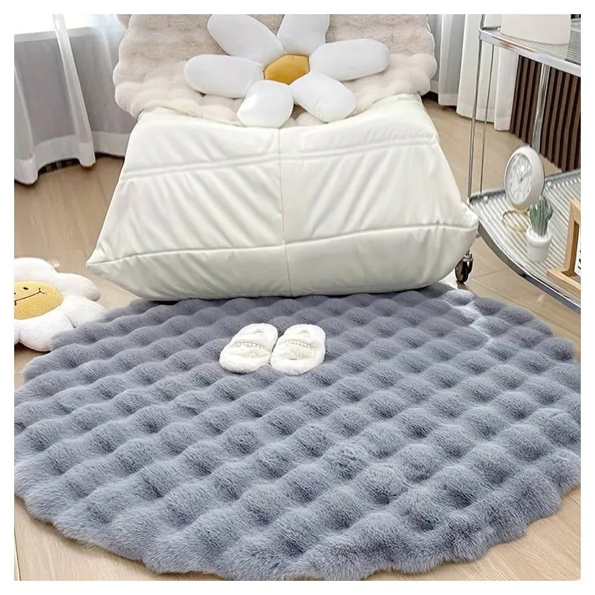 Jasnoszary okrągły dywan odpowiedni do prania ø 100 cm Bubble Grey – Mila Home