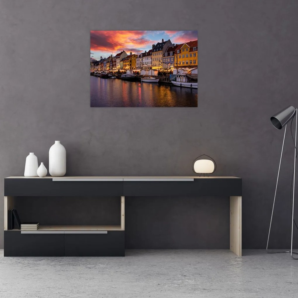 Obraz na szkle - Nyhavn, Kopenhaga (70x50 cm)