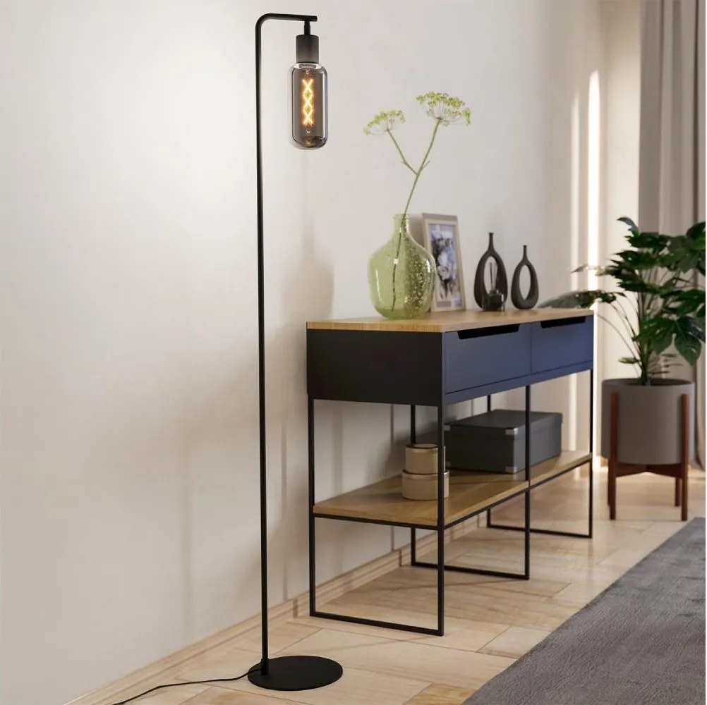 Eglo 901008 - Lampa stojąca MAIONE 1xE27/4W/230V czarna/przydymiona