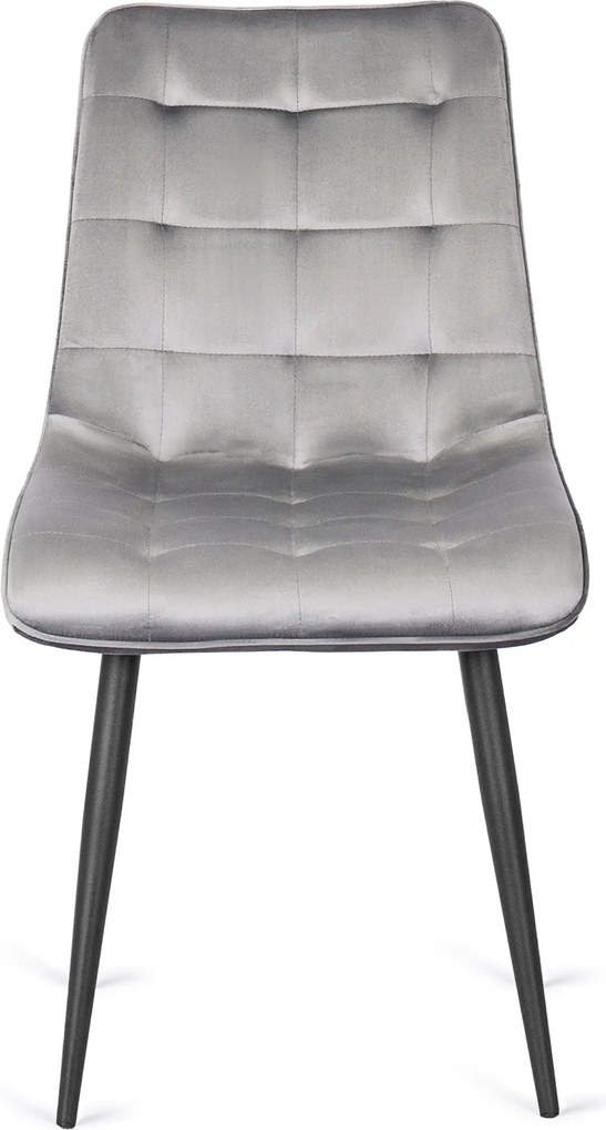 Krzesło Tapicerowane GOMEZ Szare Welurowe Nowoczesne Loft
