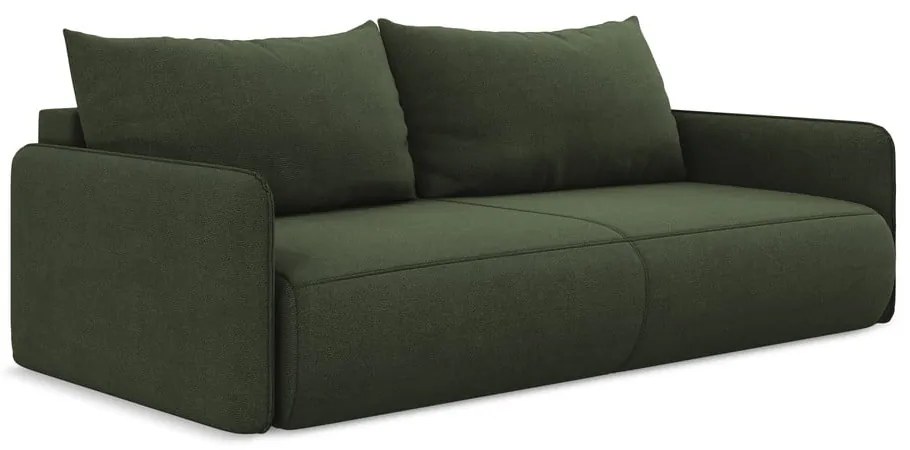 Zielona rozkładana/ze schowkiem sofa 216 cm Nanea – Makamii