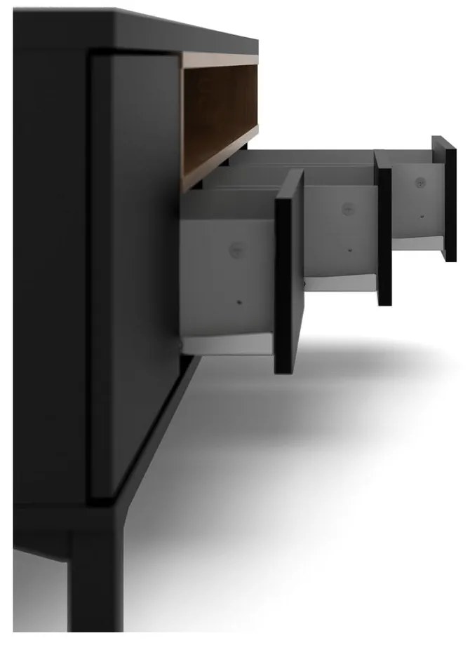 Czarna szafka pod TV 156x48x48 cm Roomers – Tvilum