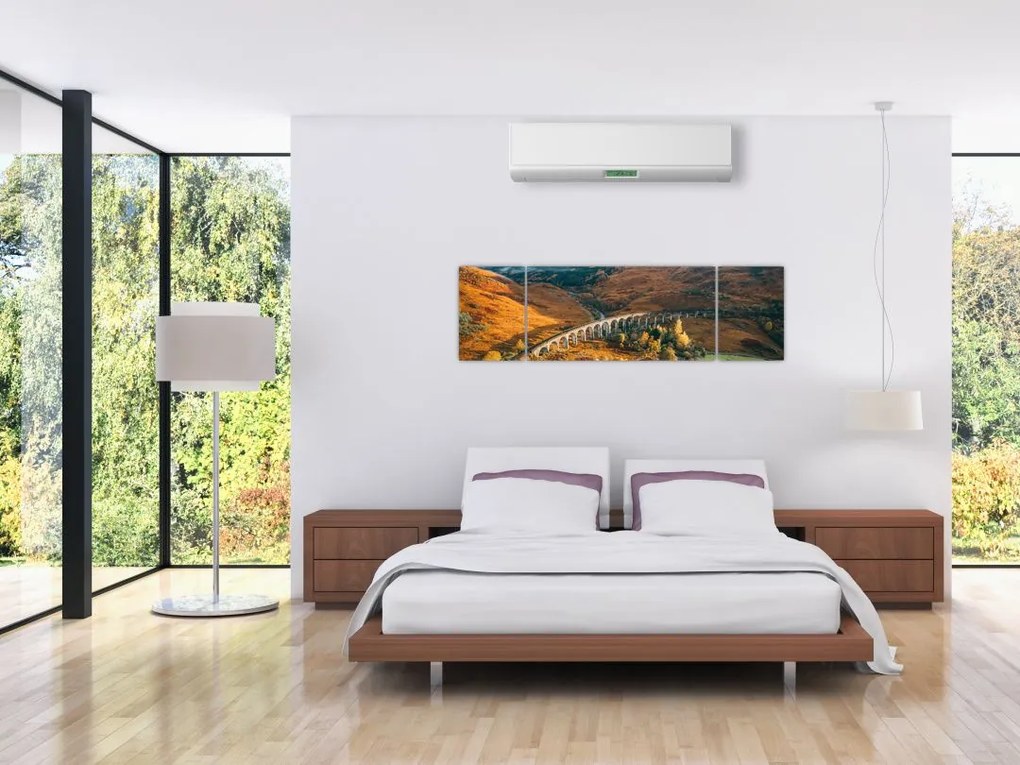 Obraz mostu w szkockiej dolinie (170x50 cm)