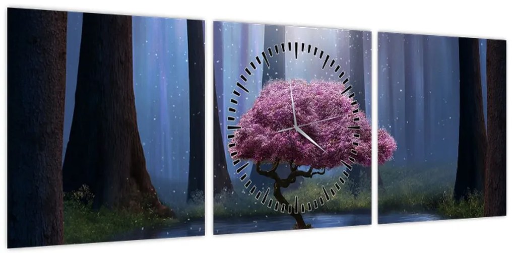 Obraz - Magiczna noc (z zegarem) (90x30 cm)