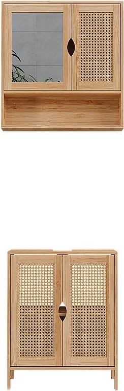 Zestaw mebli łazienkowych bambus 48x29x60 liora