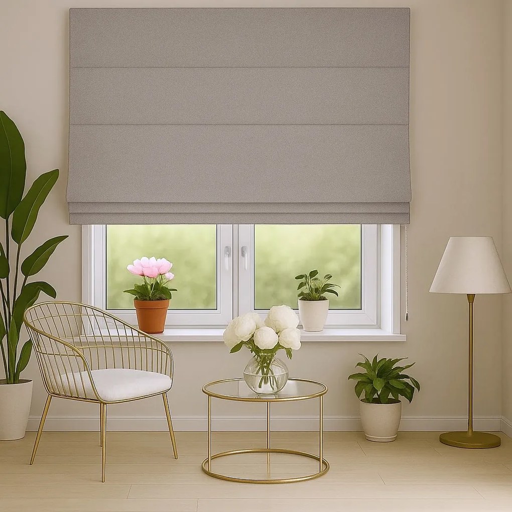 Roleta rzymska na wymiar blackout zaciemniająca Calis szara - do 200 cm