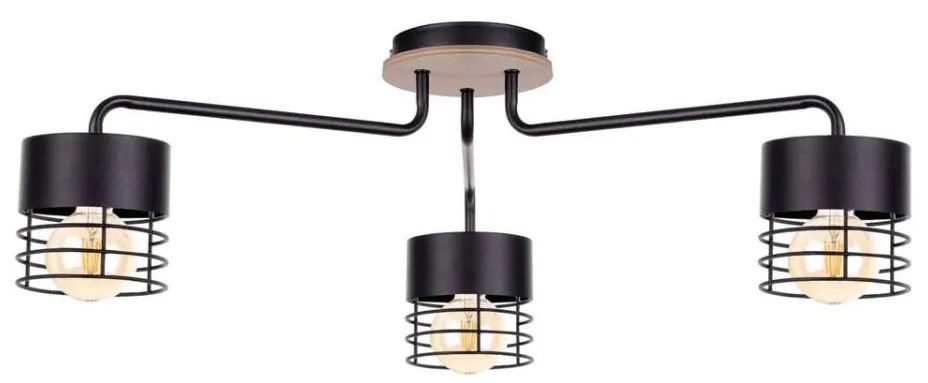 żyrandol natynkowy CAS WOOD 3xE27/60W/230V