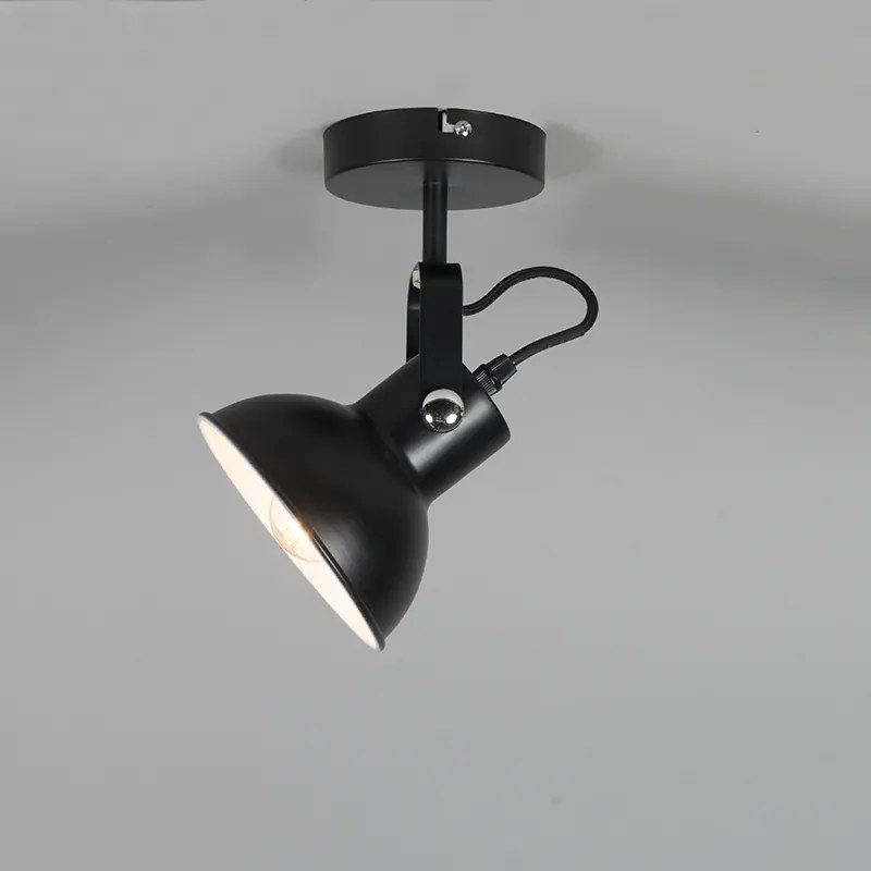 Industrialna lampa ścienna i sufitowa czarna, regulowana - Guida Rustykalny / Vintage Oswietlenie wewnetrzne