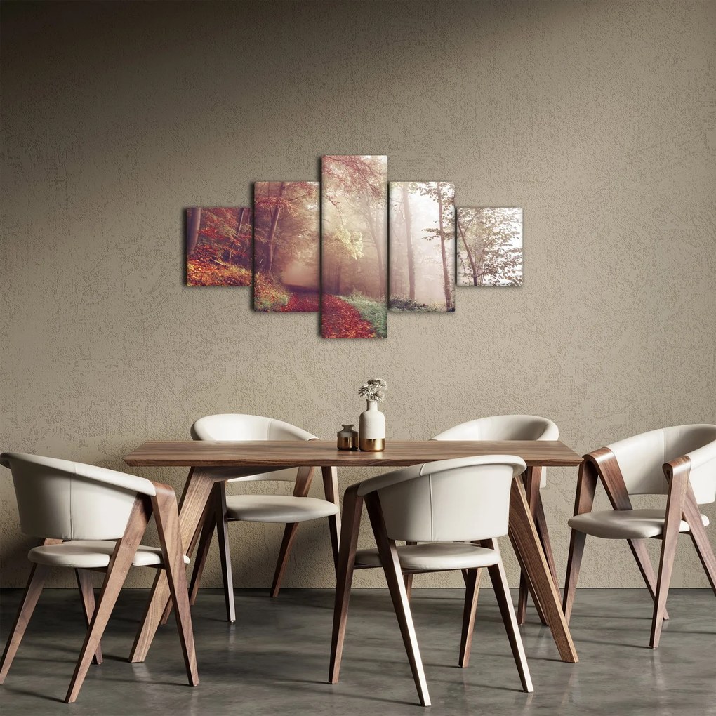 Obraz - Jesienny spacer po lesie (125x70 cm)