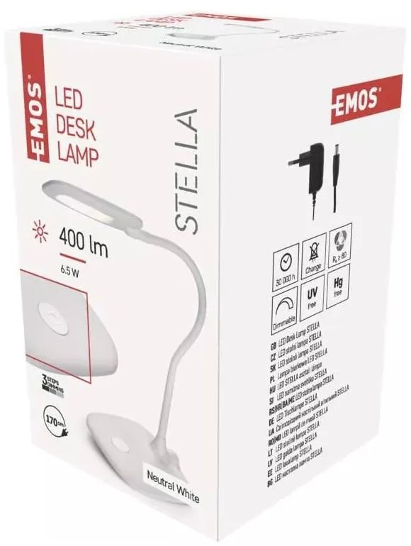 Biała lampa stołowa LED ze ściemniaczem (wys. 55 cm) Stella – EMOS