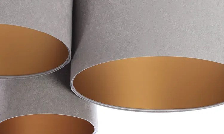 Szaro-złota okrągła plafoniada glamour - EXX39-Argon