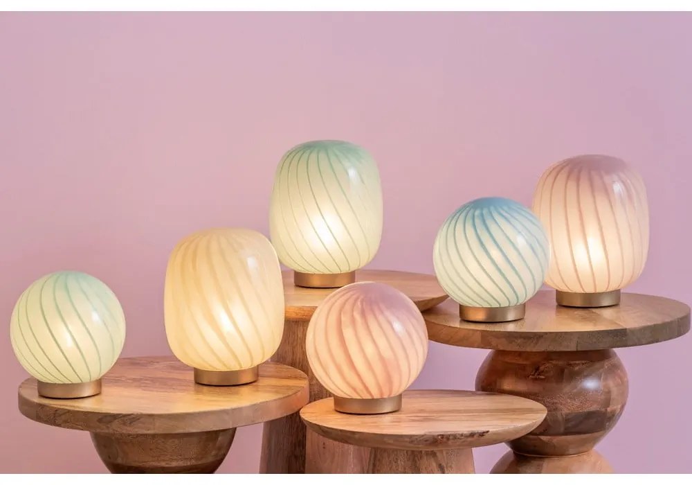 Jasnoniebieska lampa stołowa ze szklanym kloszem (wysokość 17 cm) Summer Globe – Leitmotiv