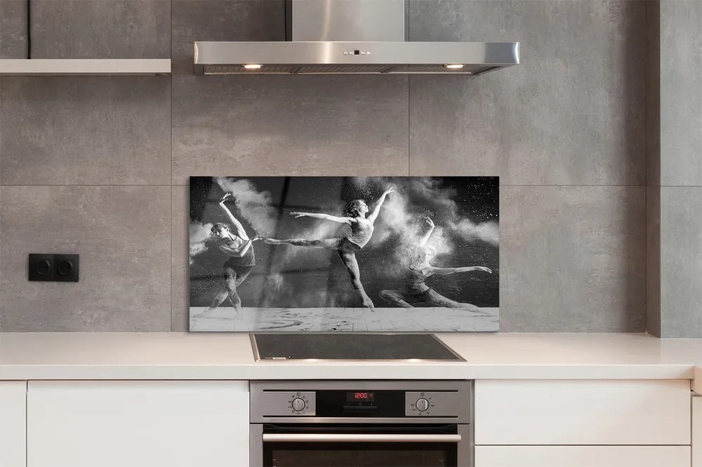 Panel szklany do Kuchni Taniec Baletowy w Oparach Dymu