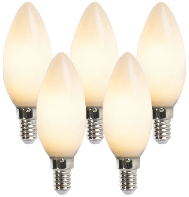 Zestaw 5 żarówek LED E14 typu świeca B35 2W 180lm 2350K