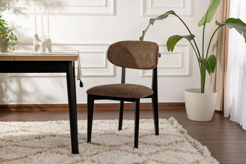Zestaw krzeseł do jadalni Lionte Brown and Black,2 szt.