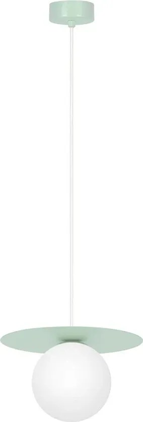 Zielona lampa wisząca z okrągłym szklanym kloszem - A679 L4-P34