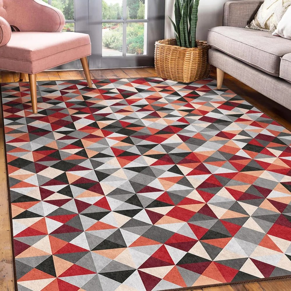Czerwono-szary dywan odpowiedni do prania 120x180 cm Ignite – Mila Home