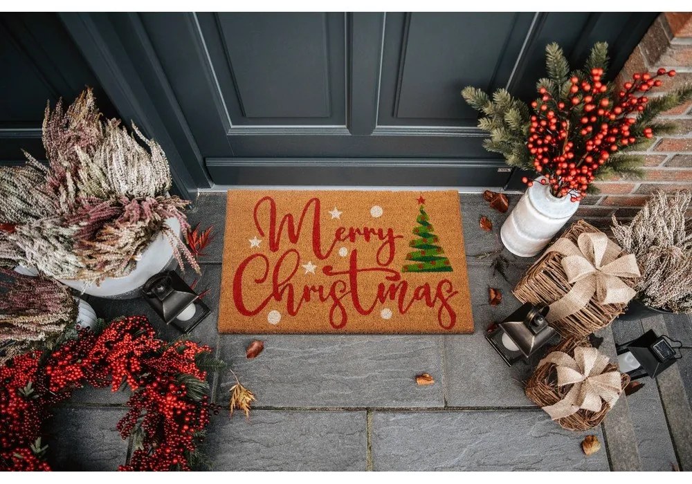 Wycieraczka z włókna kokosowego ze świątecznym motywem 40x70 cm Merry Christmas – Hanse Home