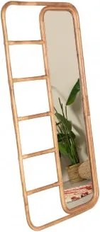 Prostokątne Lustro Stojące 155x80 Cm Z Bambusa Z Wieszakiem Marcus Bambus - Sklum