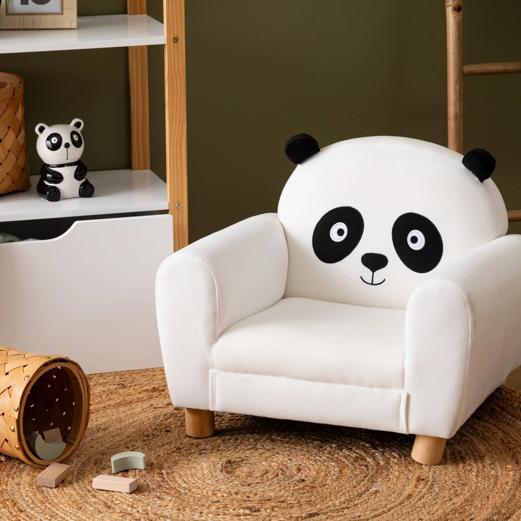 Fotel dziecięcy panda, 53 × 43 × 43,5 cm