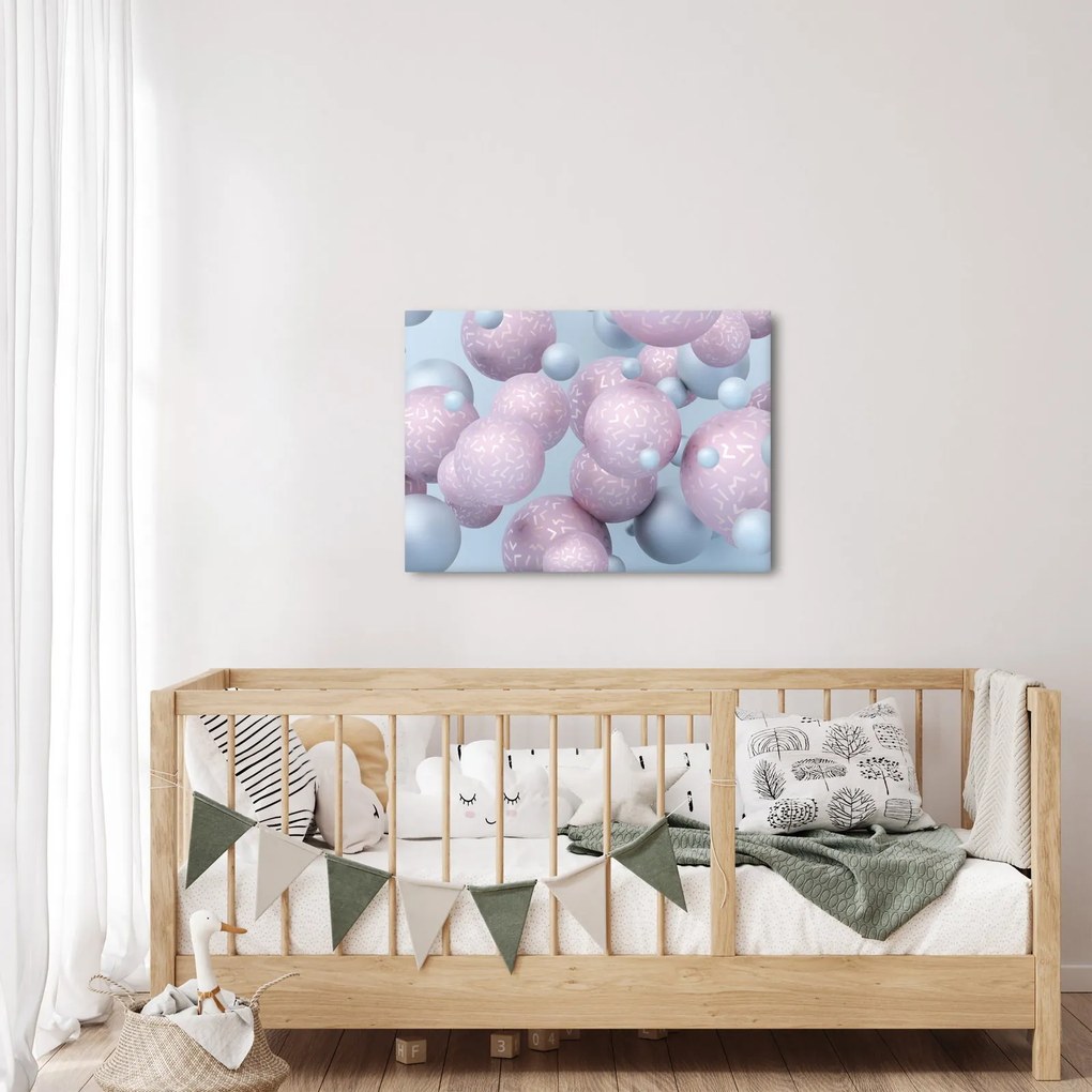 Malarstwo abstrakcyjne - Pastelowe kule (70x50 cm)