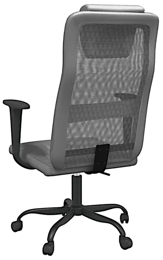 Szare krzesło biurowe z ekoskóry - Elgo 5X