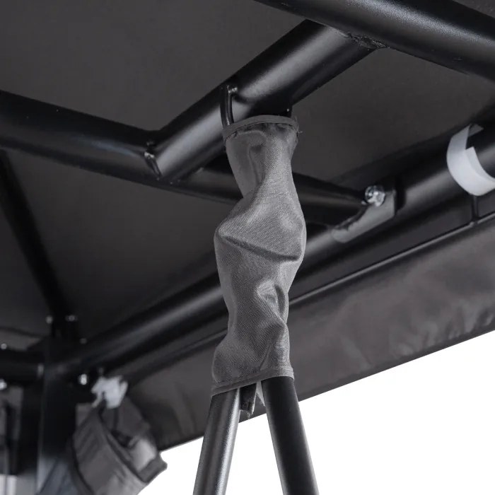 Huśtawka Ogrodowa CARMEN Szara/Czarna Nowoczesna