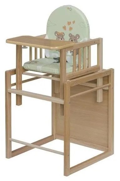 COSING - Dziecięce krzesełko do karmienia 2 w 1 Viktoria buk/zielone