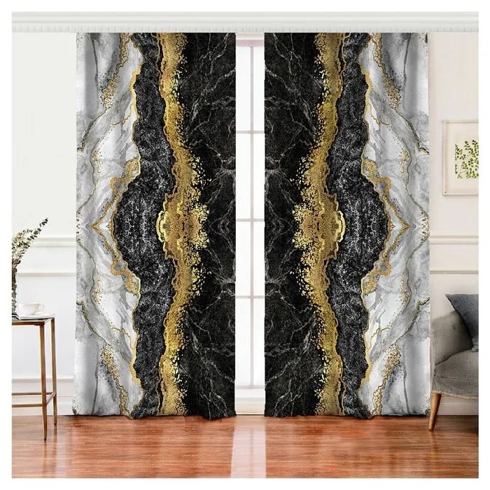Czarno-złote zasłony zestaw 2 szt. 140x260 cm – Mila Home