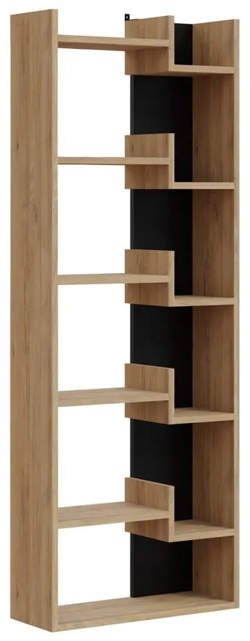 Czarny regał w dekorze dębu 60,5x162 cm Klapo – Marckeric