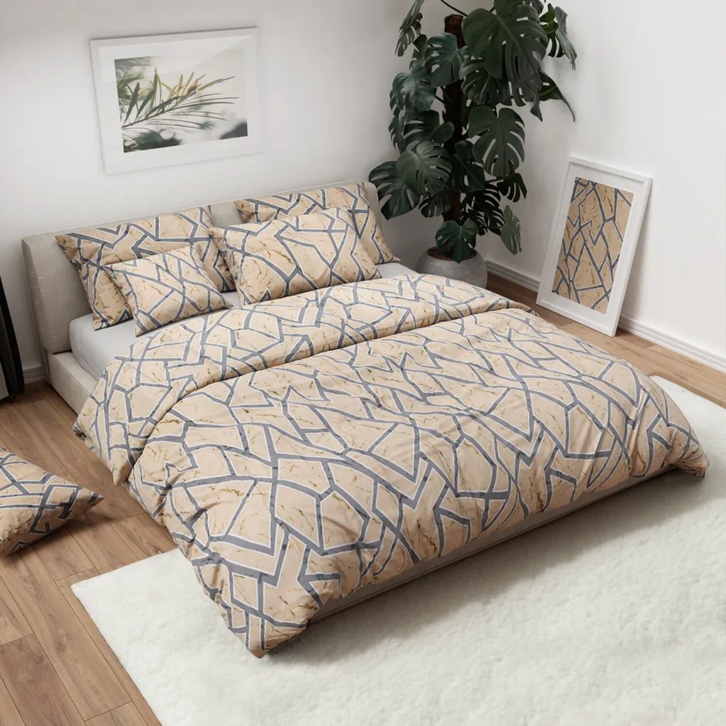 PrzytulneMieszkanie.pl PrzytulneMieszkanie.pl Pościel bawełniana SORGI kremowa Rozmiar pościeli: 2 szt 70 x 90 cm | 200 x 220 cm